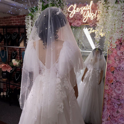 Pearl drop veil with blusher Pearl bridal veil Cathedral veil wedding veil pearl wedding veil bridal veil chapel wedding veil drop veil