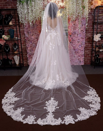 Wedding veil with Comb bridal veil ivory veil cathedral veil soft tulle bridal veil