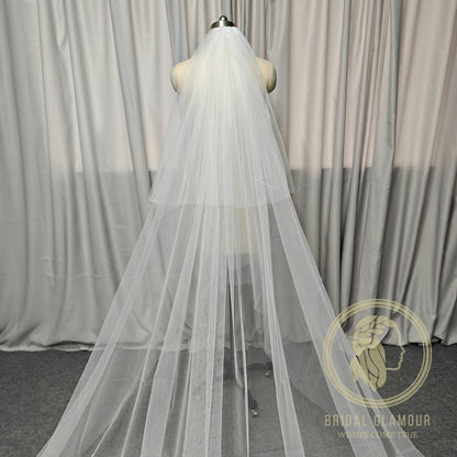 2 tier veil blusher veil 2 T Cathedral veil wedding veil lace wedding veil bridal veil affordable veil chapel wedding veil embroidery veil