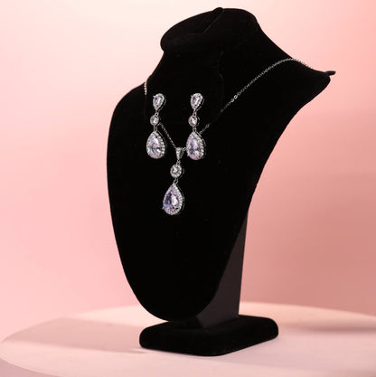 Simple chain bridal necklace chain wedding necklace pendant necklace teardrop chain necklace