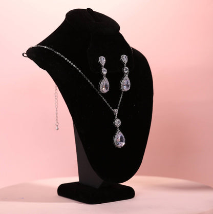 Simple chain bridal necklace chain wedding necklace pendant necklace teardrop chain necklace