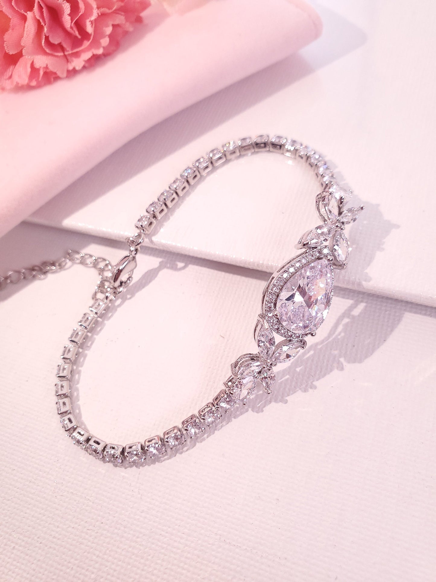 Cz diamond earrings diamond wedding earrings Earrings for brides crystal silver wedding earrings