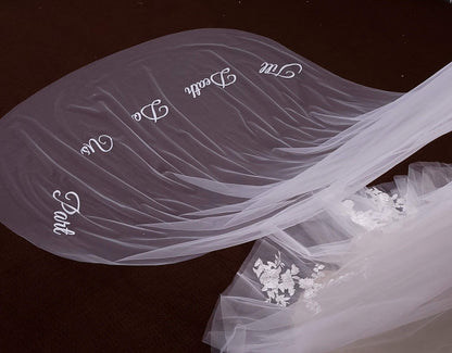 Custom embroidery veil custom writing veil Plain veil simple bridal veil plain wedding veil cathedral bridal veil ivory flowy tulle veil
