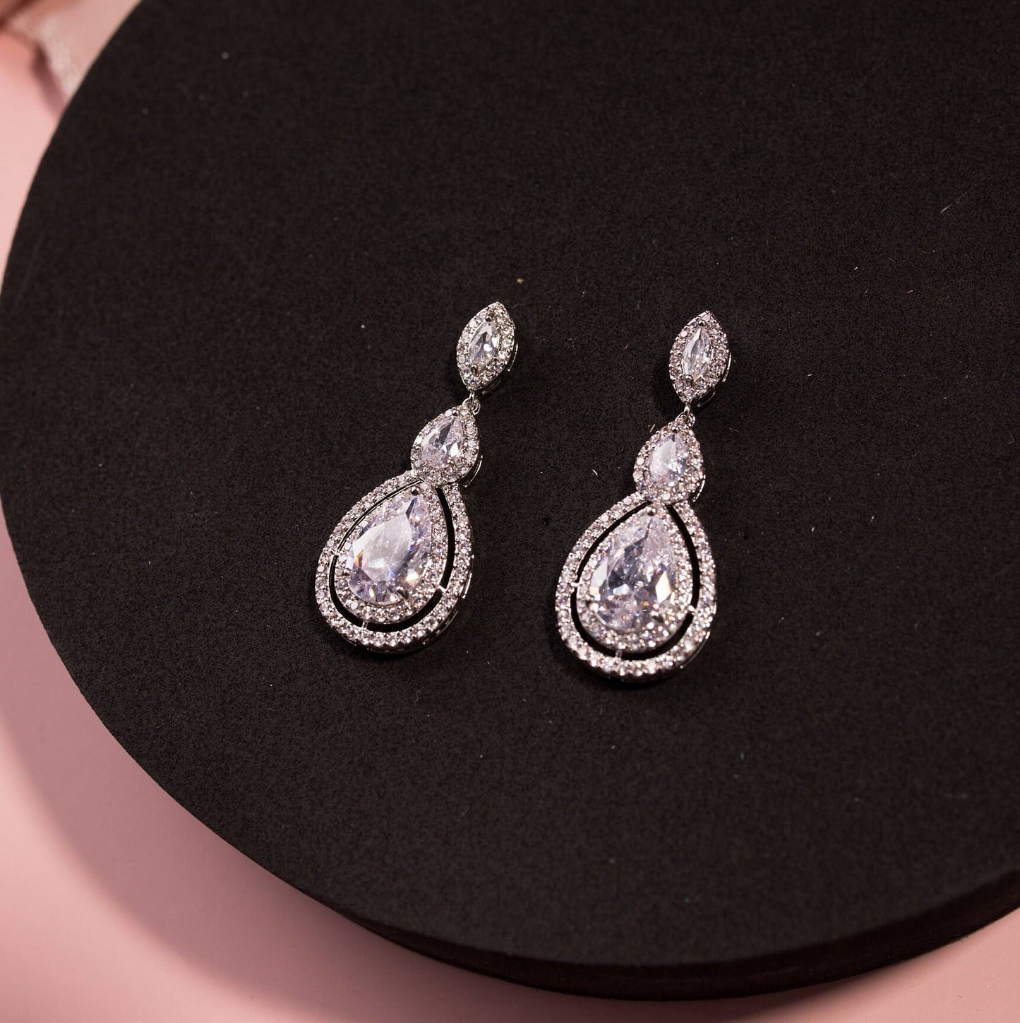 Wedding Earrings Diamond Wedding Earrings Drop Cubic Zirconia diamond Bride Earrings Wedding Earrings luxury statement earring for bride