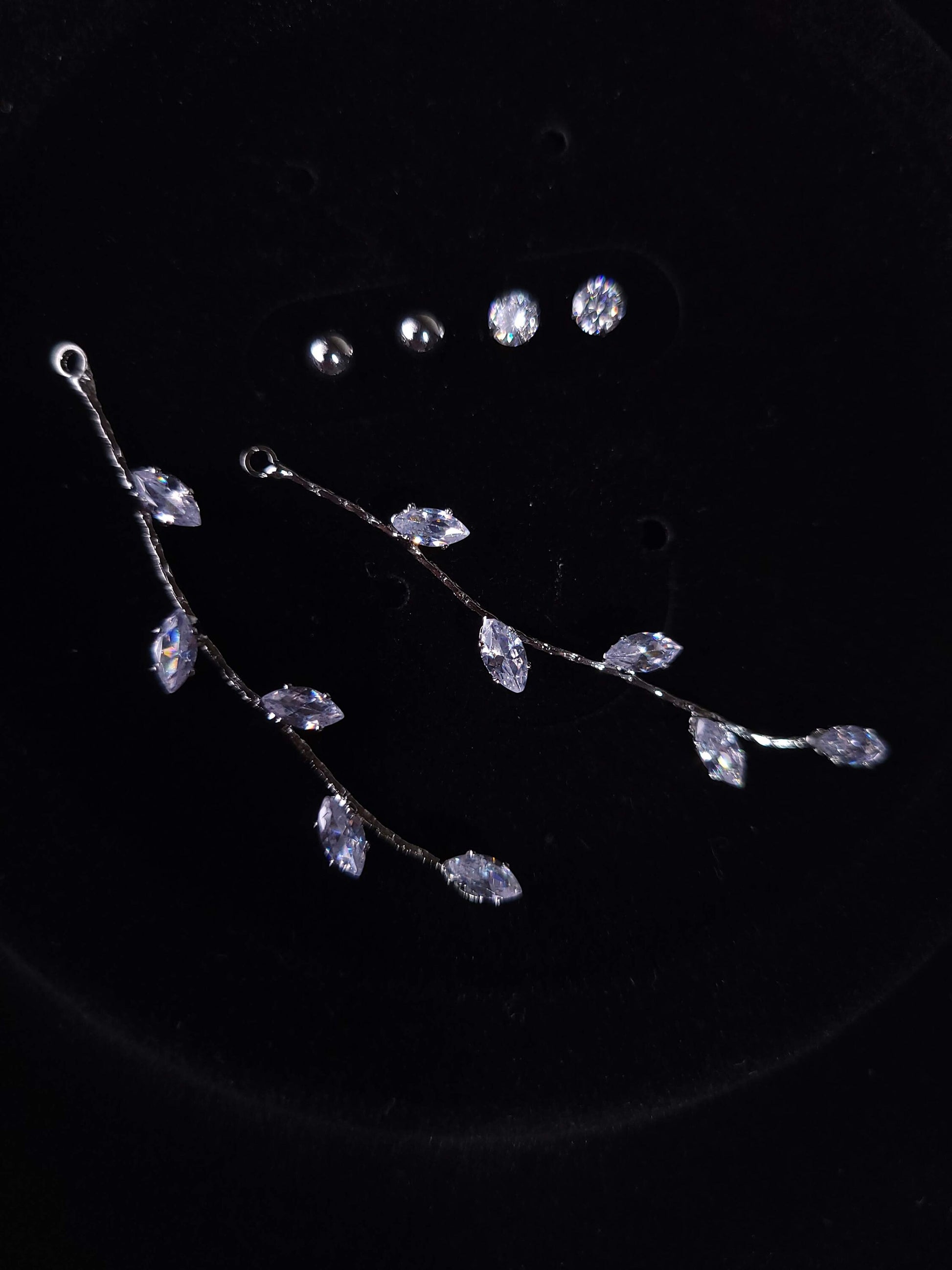 Dainty Earring Silver -Whispering Olive Leaf Charms Dainty Earring Silver -Whispering Olive Leaf Charms