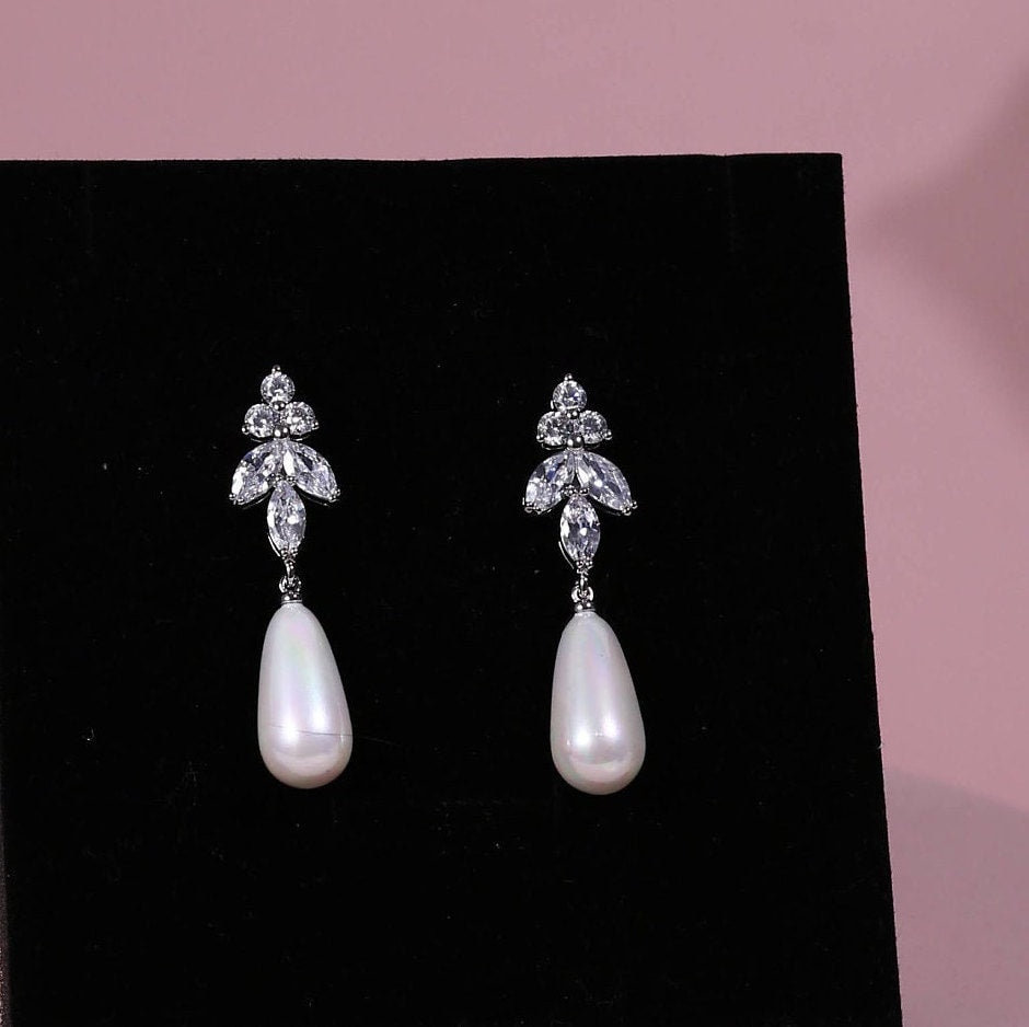 Earring wedding earring pearl wedding earring pearl drop earrings