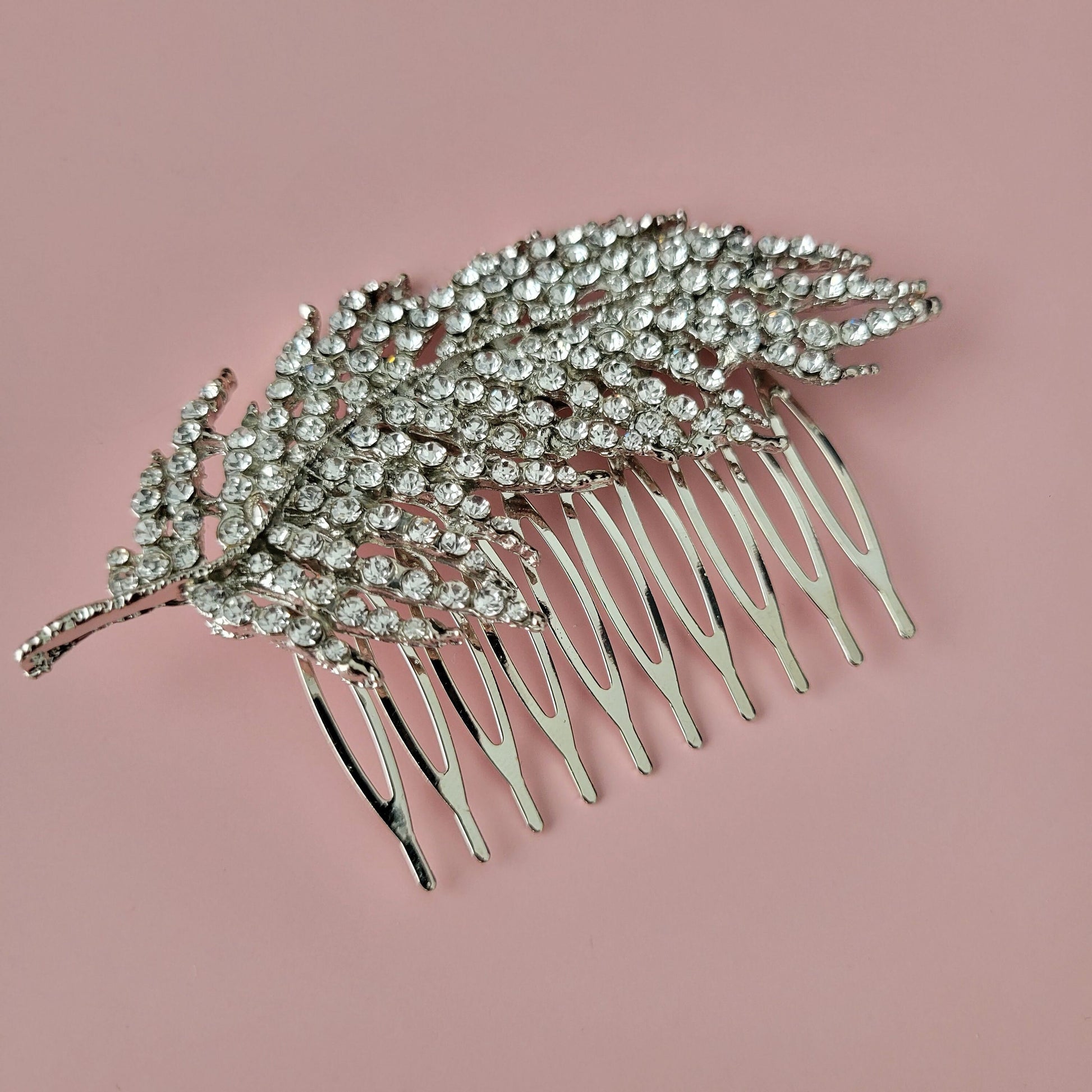 Bridal hair comb Crystal veil Comb Silver Hair Comb Rhinestone crystals, vintage hair comb, bridal vintage comb, wedding vintage comb