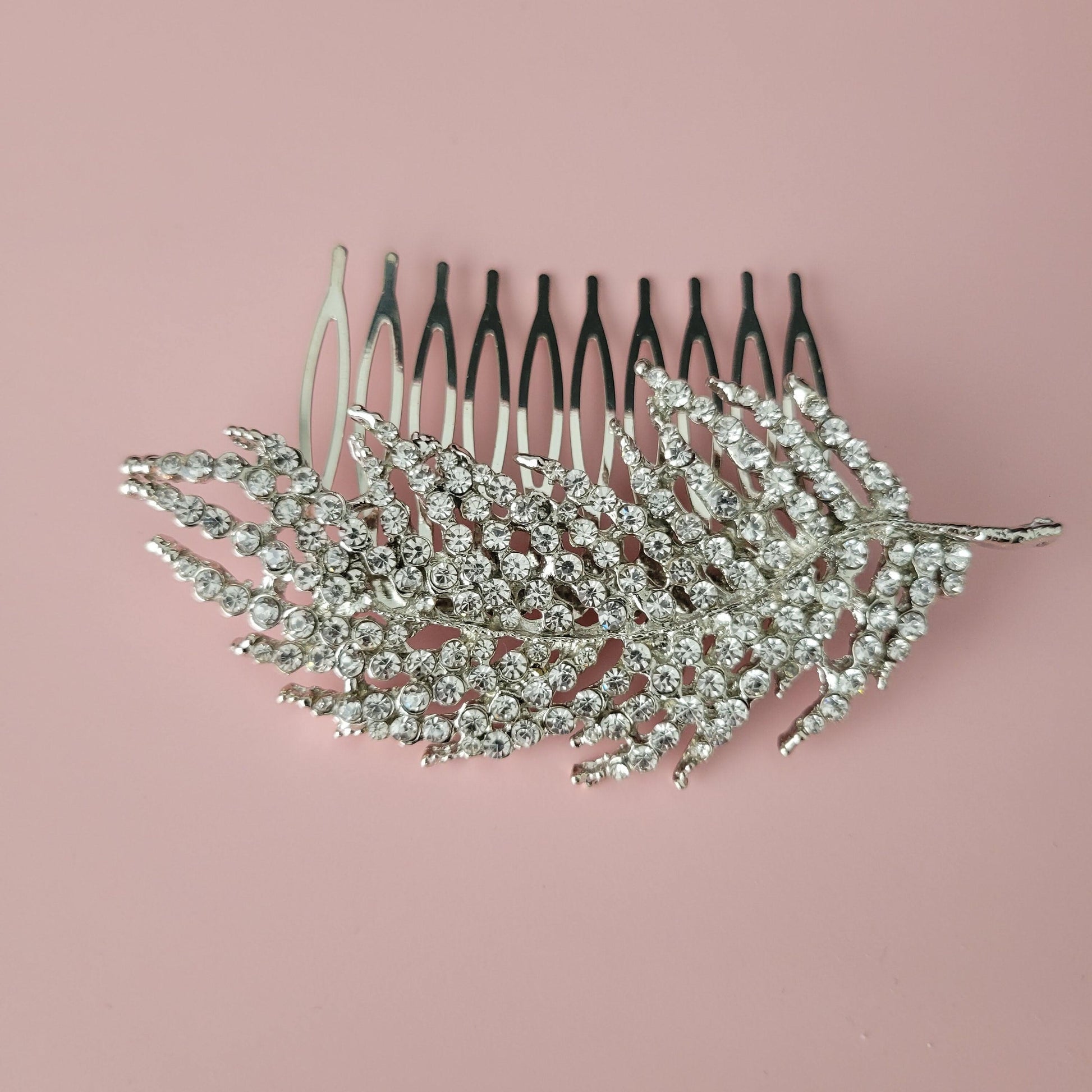 Bridal hair comb Crystal veil Comb Silver Hair Comb Rhinestone crystals, vintage hair comb, bridal vintage comb, wedding vintage comb