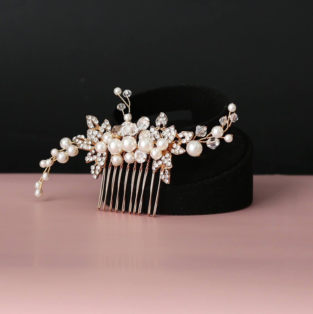 Bridal hair comb silver hair comb wedding hairpiece bridal headpiece small bridal hair accessory