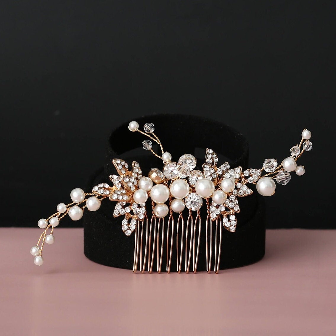 Bridal hair comb silver hair comb wedding hairpiece bridal headpiece small bridal hair accessory