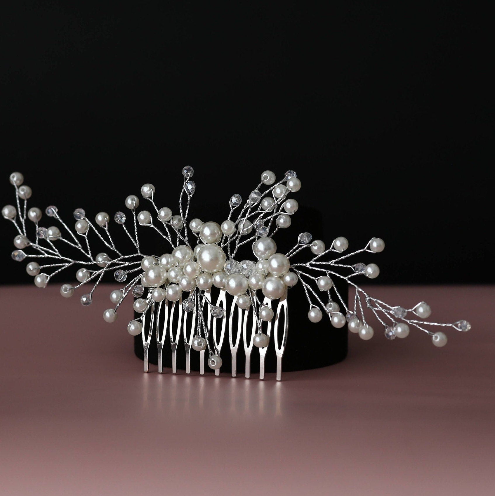 Bridal hair comb,pearl bridal hair piece bridal hair accessories bridal headpiece bridal headband wedding hairpieces wedding hair comb, hair