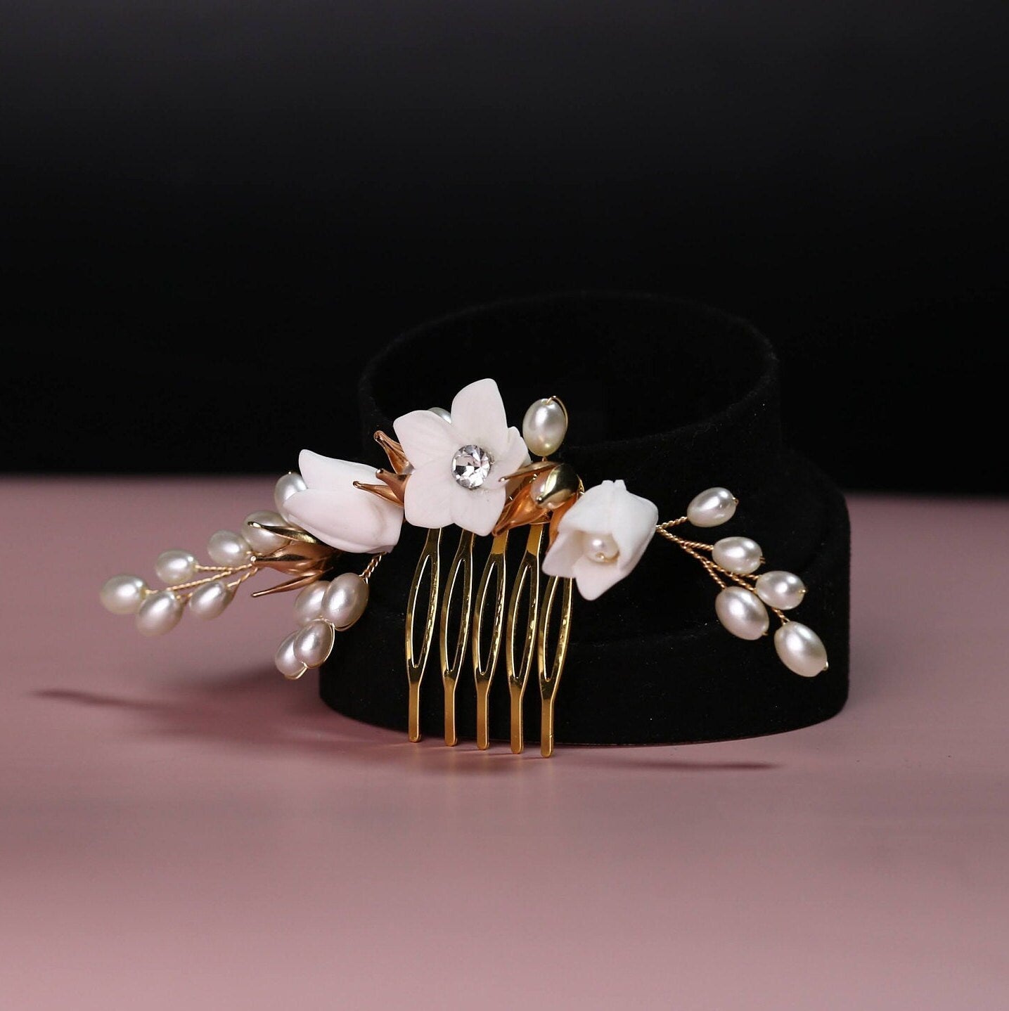 Floral comb small flower comb wedding comb hair accessories bridal hair accessory with flower