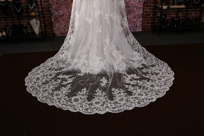 Long veil bridal veil Cathedral veil wedding veil lace wedding veil bridal veil affordable veil chapel wedding veil embroidery veil