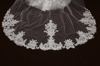 Wedding veil with Comb bridal veil ivory veil cathedral veil soft tulle bridal veil