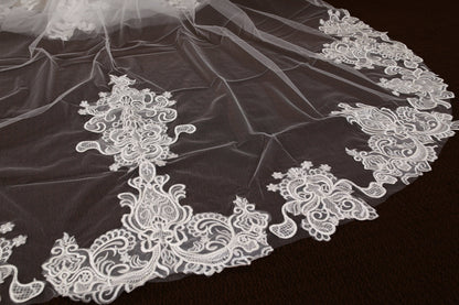 Wedding veil with Comb bridal veil ivory veil cathedral veil soft tulle bridal veil