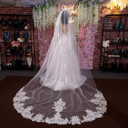 Wedding veil with Comb bridal veil ivory veil cathedral veil soft tulle bridal veil