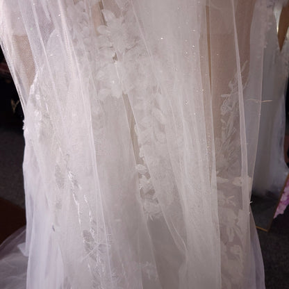 Sparkling veil shiny veil wedding veil Sparkling wedding veil white moonshine veil cathedral shiny veil sparkly lace veil