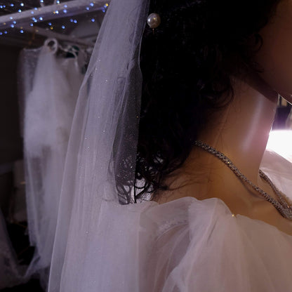 Sparkling veil shiny veil wedding veil Sparkling wedding veil white moonshine veil cathedral shiny veil sparkly lace veil