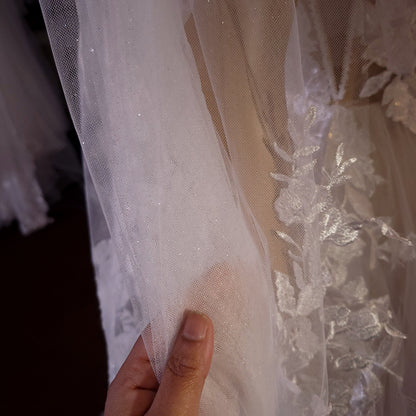 Sparkling veil shiny veil wedding veil Sparkling wedding veil white moonshine veil cathedral shiny veil sparkly lace veil