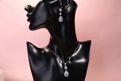 Simple chain bridal necklace chain wedding necklace pendant necklace teardrop chain necklace
