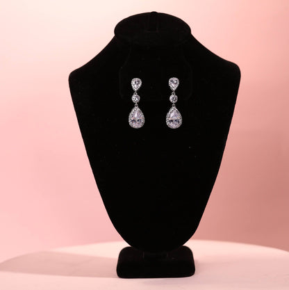 Simple chain bridal necklace chain wedding necklace pendant necklace teardrop chain necklace