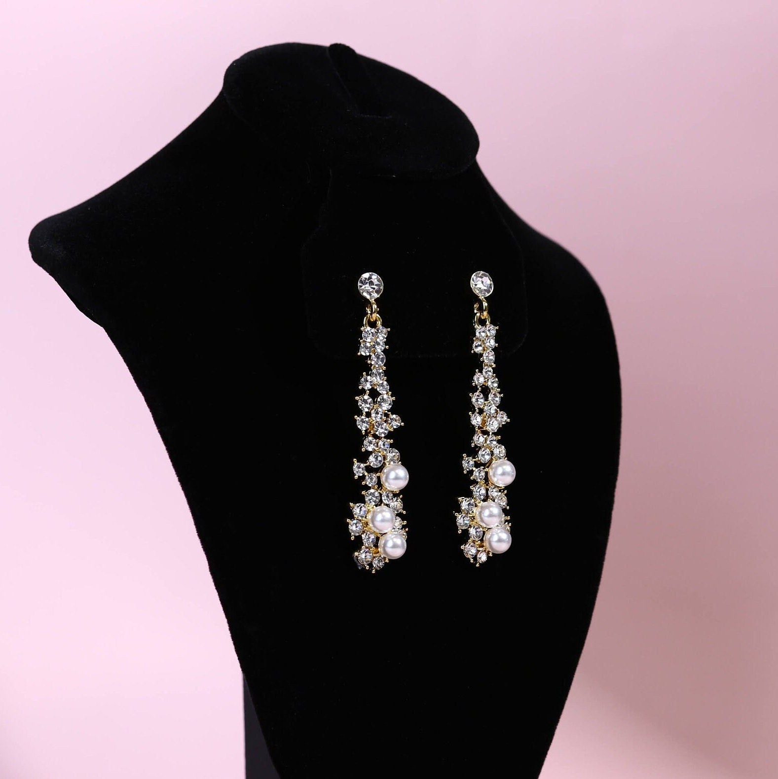 Pearl earrings cheap wedding earrings Long earrings wedding earrings crystal and pearl earrings for brides