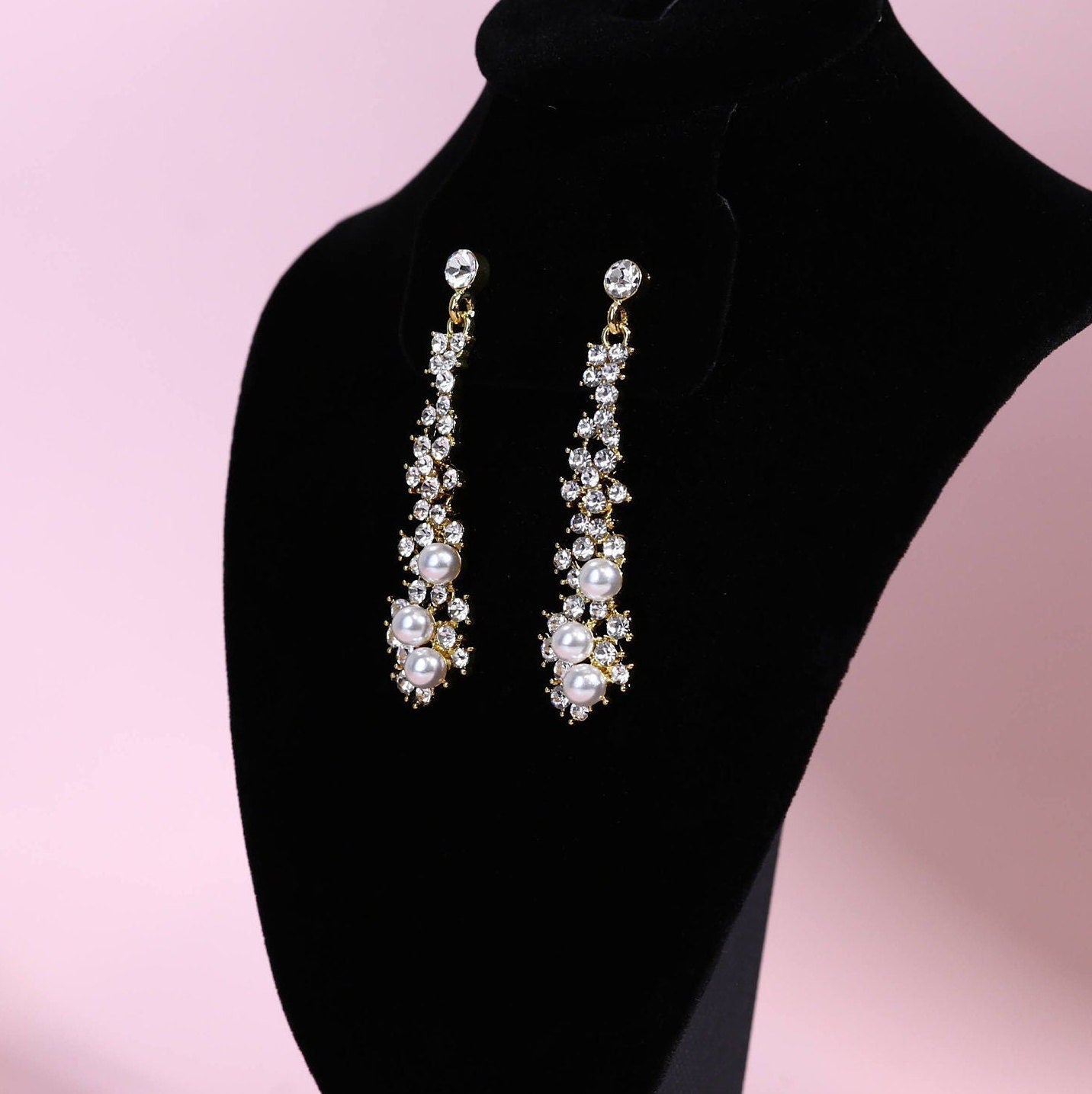 Pearl earrings cheap wedding earrings Long earrings wedding earrings crystal and pearl earrings for brides