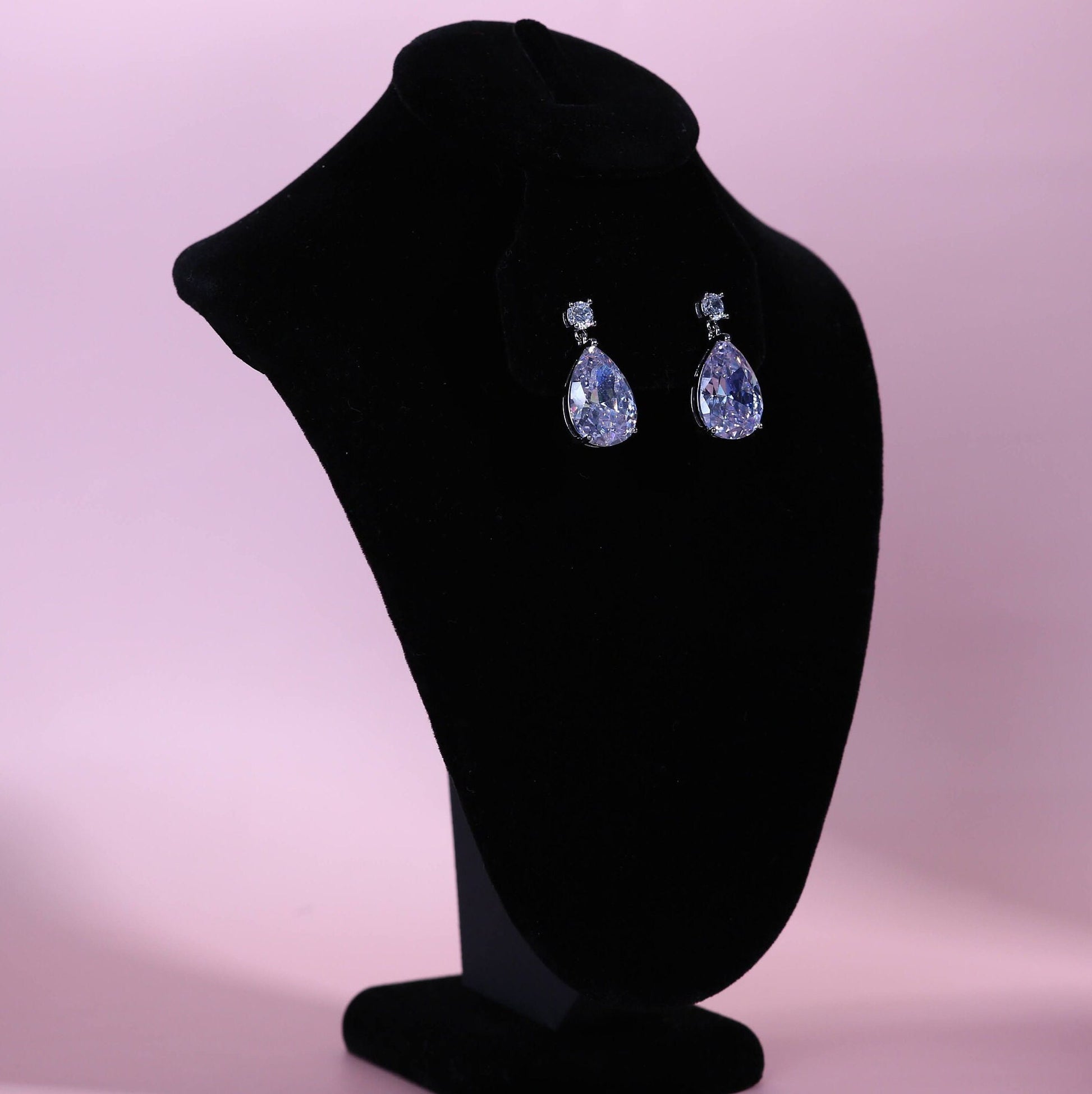 Cz diamond earrings diamond wedding earrings Earrings for brides crystal silver wedding earrings