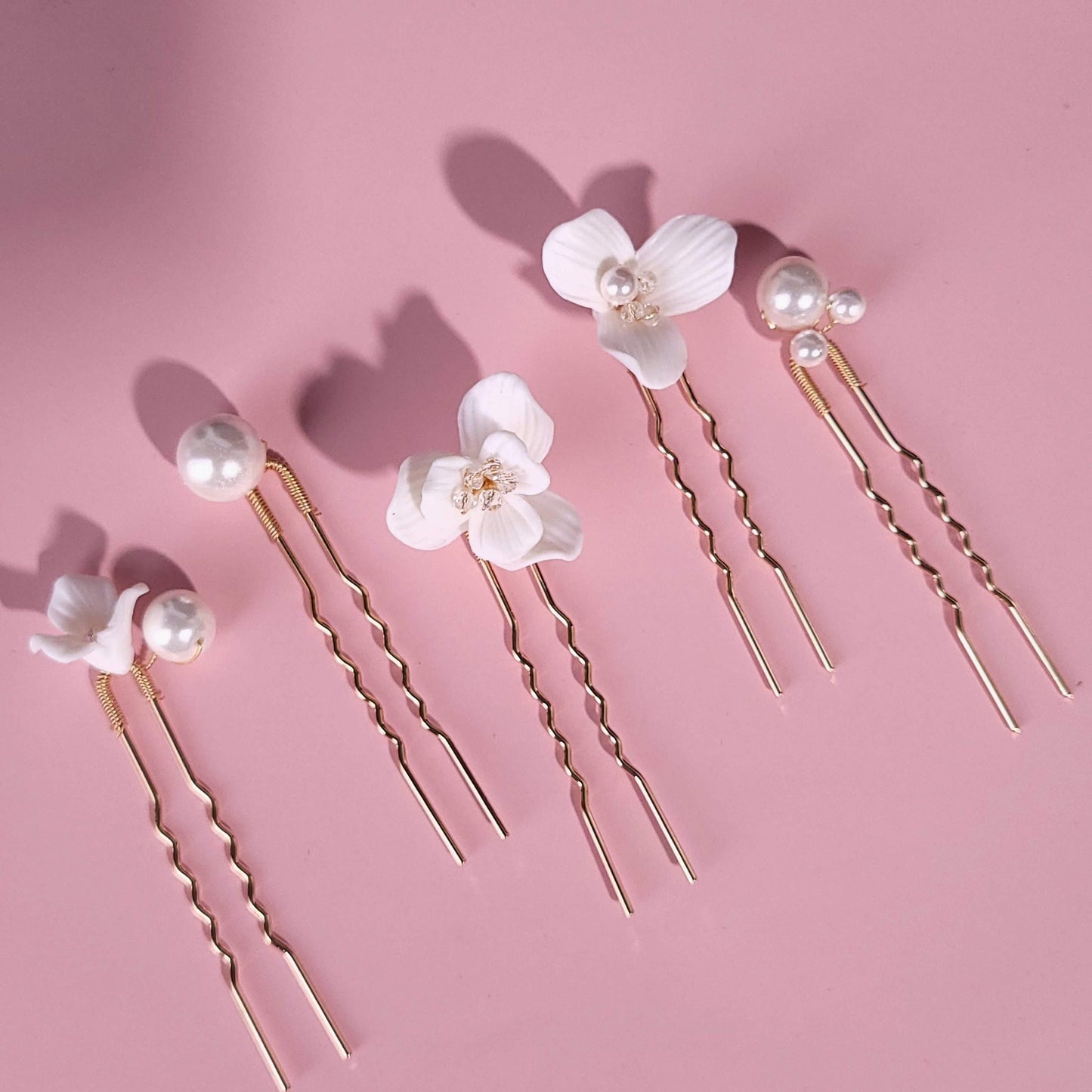 Bridal hairpin wedding pin,floral pins, pearl hairpins,bridesmaid hairpins,wedding hair accessories,bridesmaids gift,gold hairpins