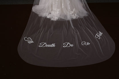 Custom embroidery veil custom writing veil Plain veil simple bridal veil plain wedding veil cathedral bridal veil ivory flowy tulle veil