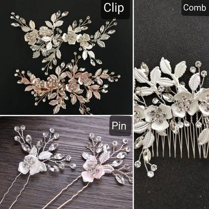 Floral Bridal Hair Comb bridal hair pin Gold Wedding Hair Accessory bridesmaids hairpins gift bridalparty hairpins