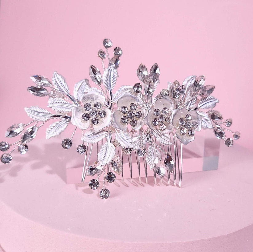 Floral Bridal Hair Comb bridal hair pin Gold Wedding Hair Accessory bridesmaids hairpins gift bridalparty hairpins