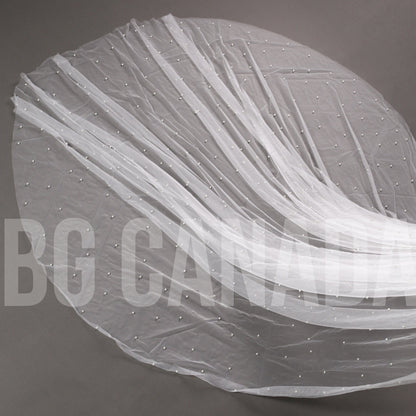 Scattered Pearl Wedding Veil elbow length wedding veil cheCustom Length Bridal Tulle Veil simple pearl veil