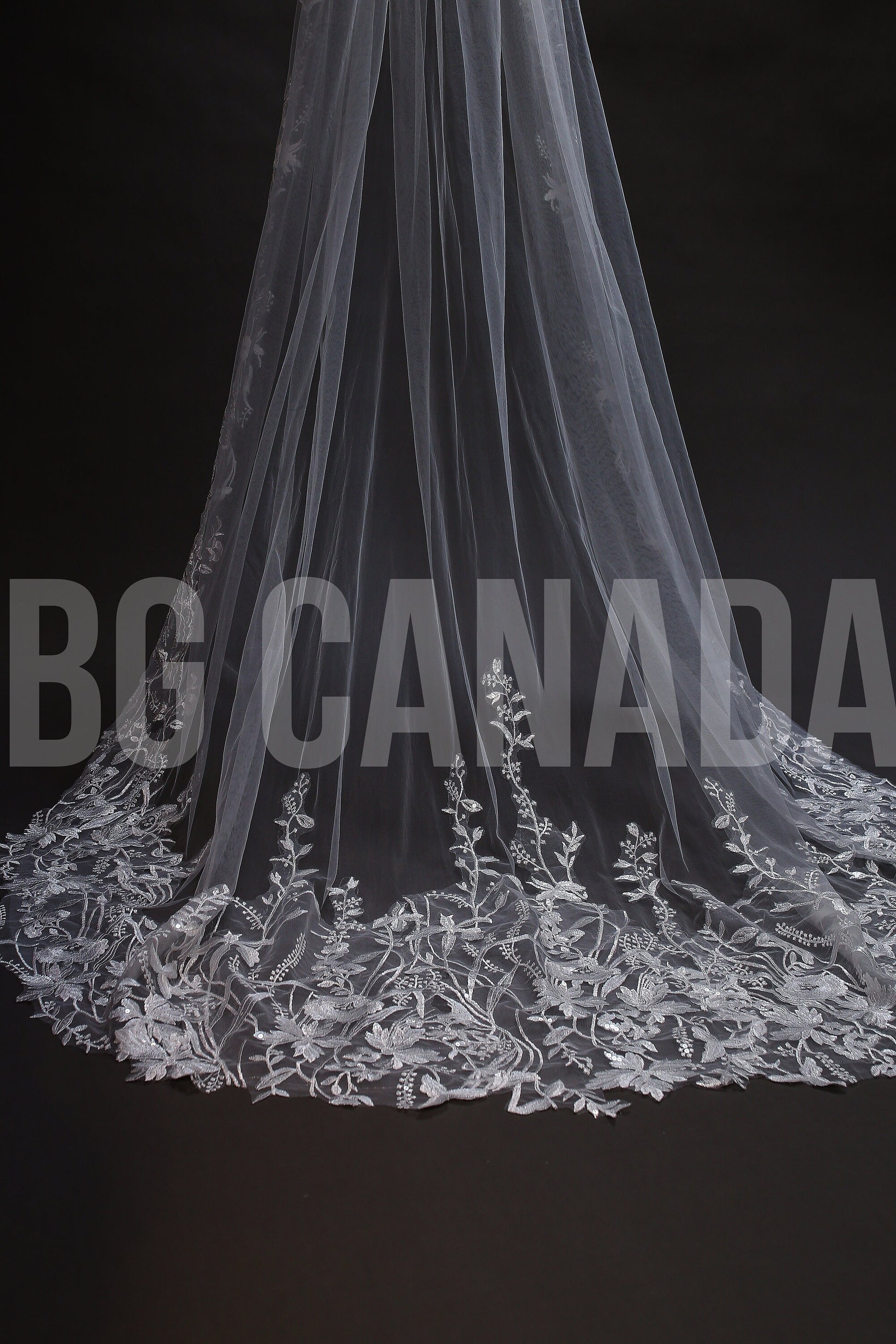 Floral vine cathedral veil Wild flower Floral Lace Wedding Veil: Bridal Illusion Tulle fingertip, floor, Waltz, cathedral