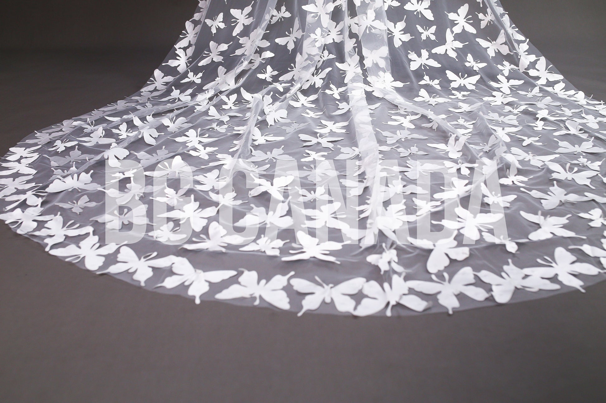 Butterfly Cathedral Length Wedding Veil - 300cm Long, Off-White Bridal Veil, BG Canada Exclusive, fairy tale wedding veil