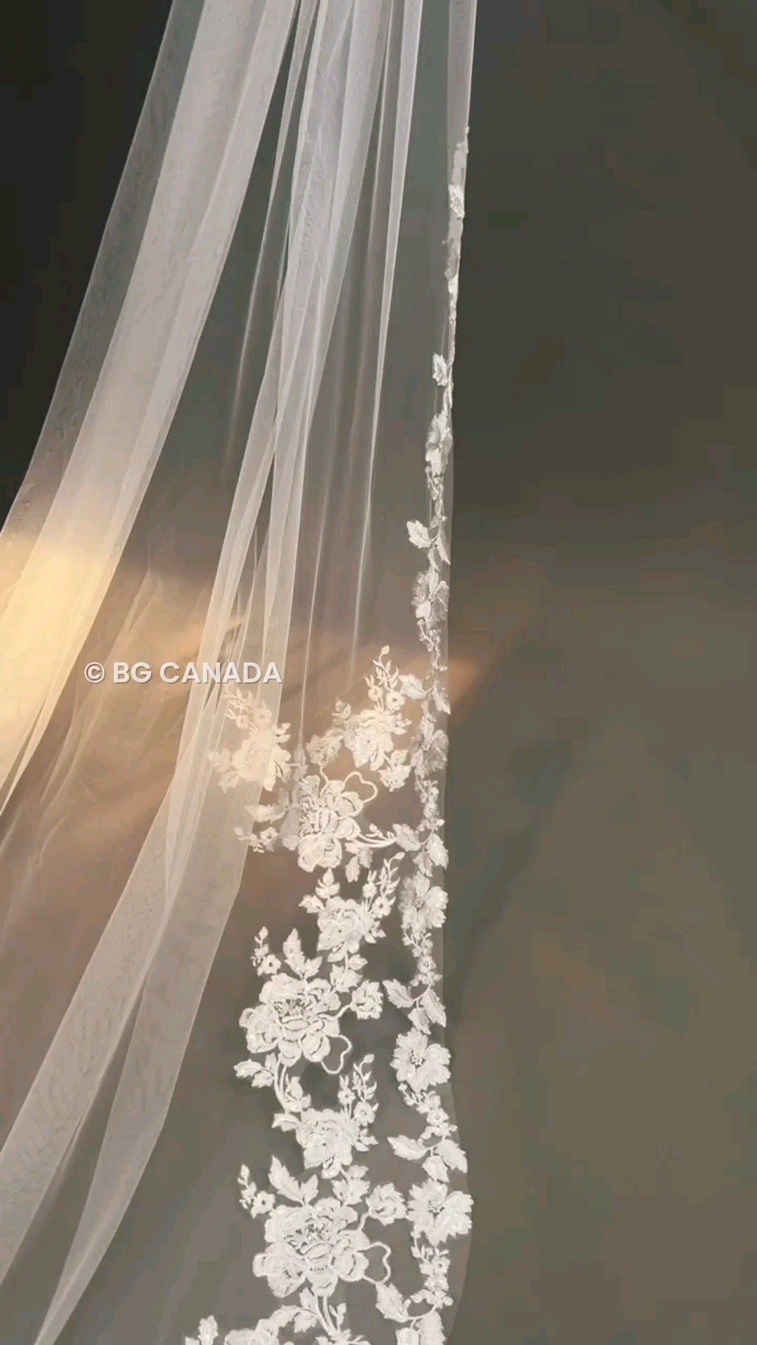 Scalloped Floral Cathedral Veil: Elegant Bridal Lace, 300cm