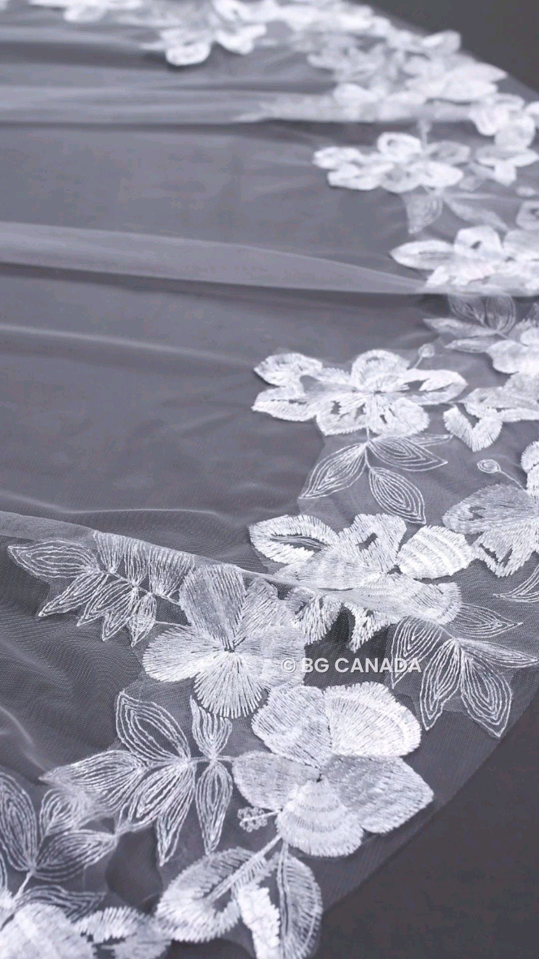 118inch veil floor length wedding veil floral edges veil Floral Lace Bridal Veil 300cm Elegant Wedding Veil