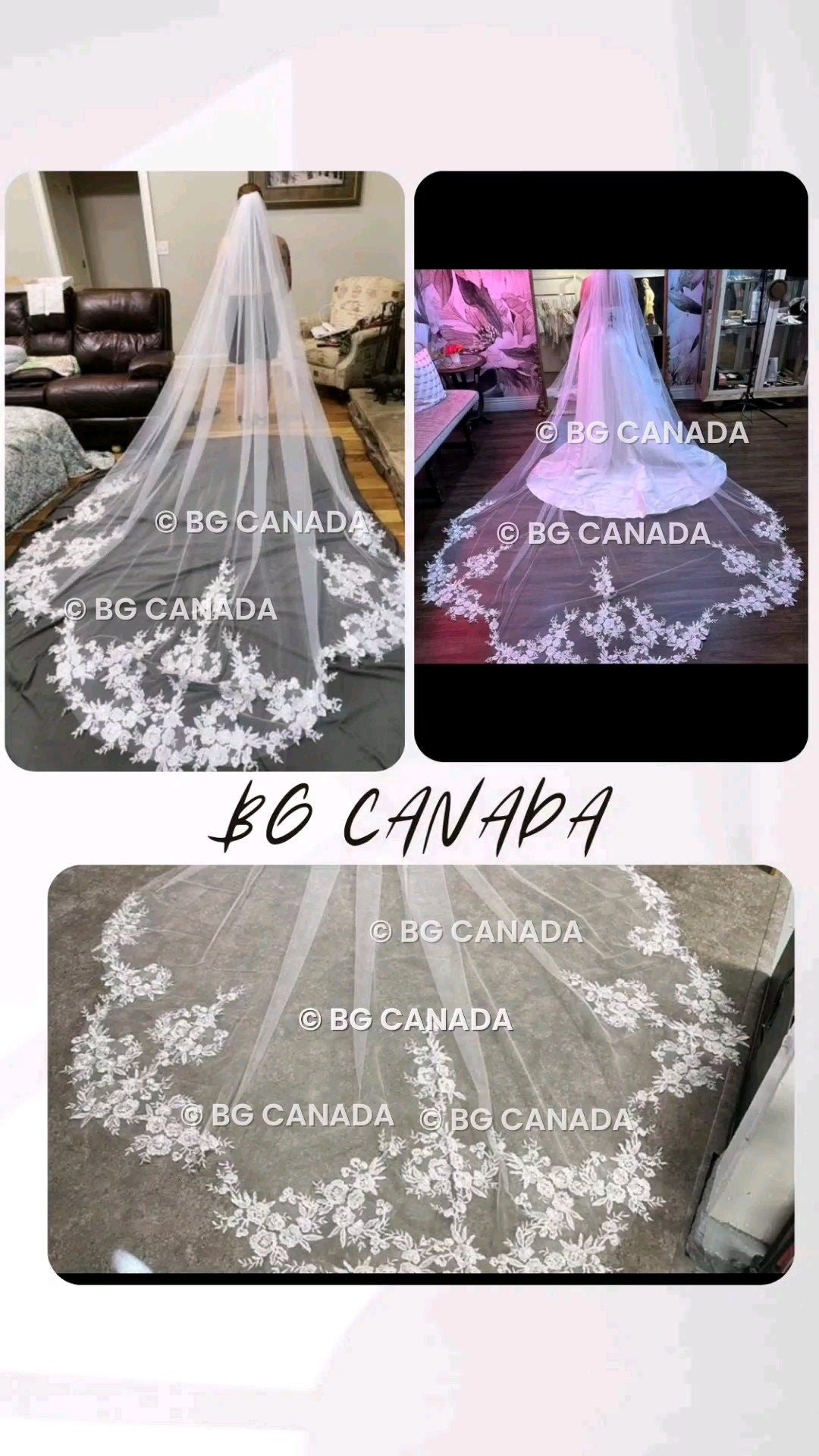 Floral Lace Edge scalloped veil special cut veil extra wide veil mermaid tail cut veil ivory veil with florals