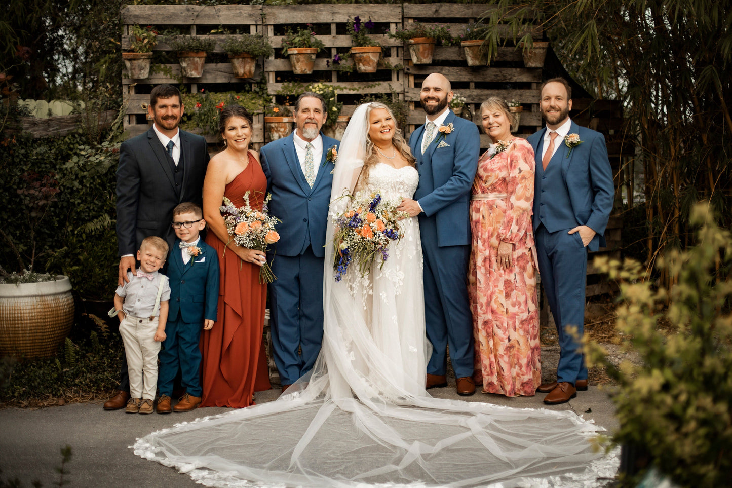 Floral Lace Cathedral Wedding Veil - Elegant Ivory 2-Tier Veil