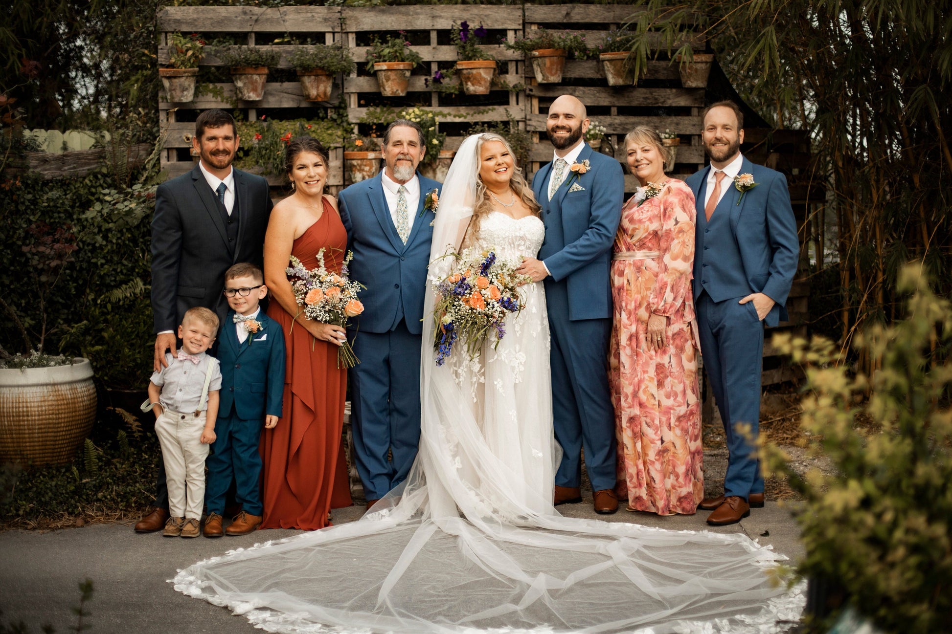 Floral Lace Cathedral Wedding Veil - Elegant Ivory 2-Tier Veil