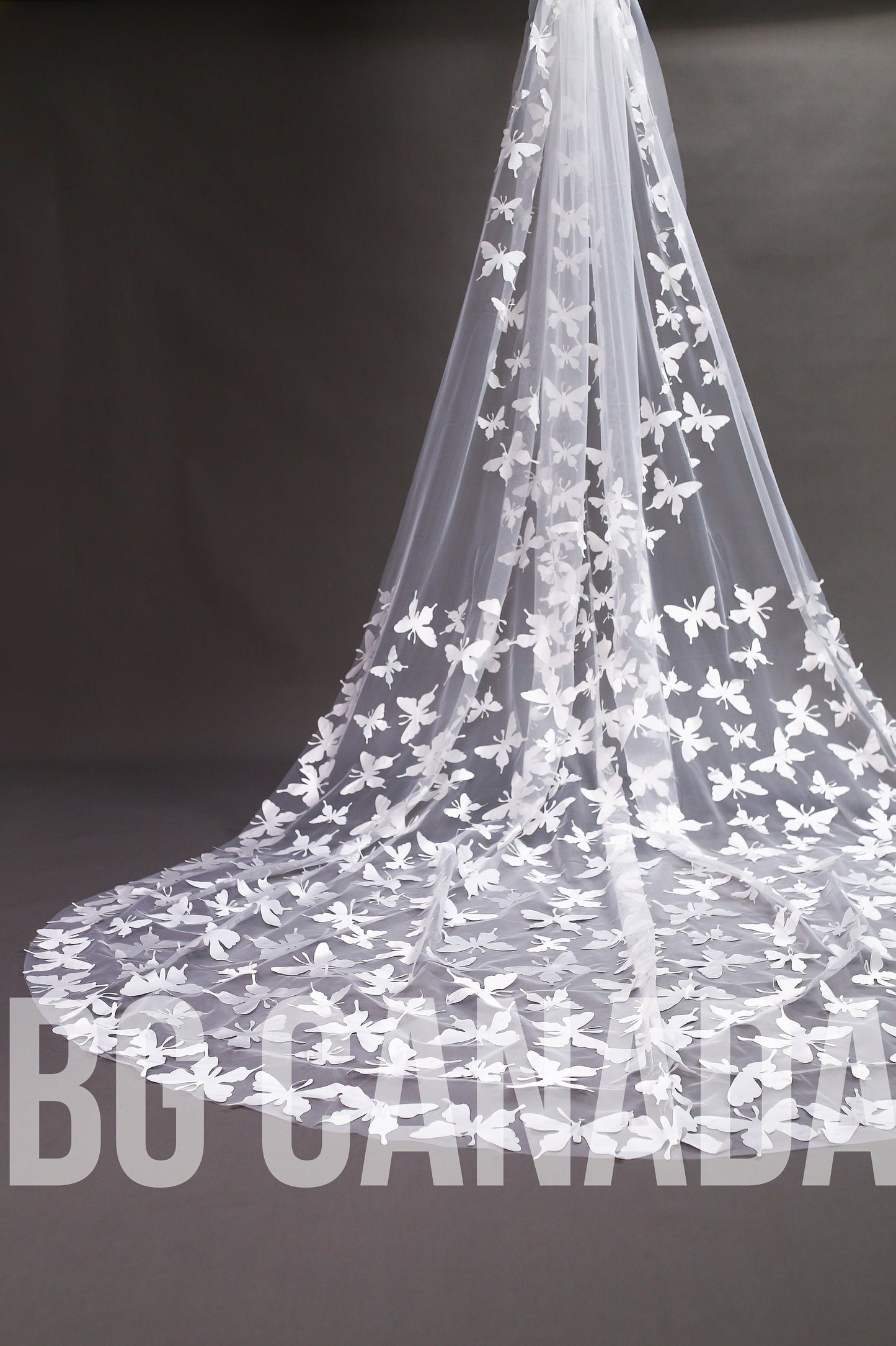 Butterfly Cathedral Length Wedding Veil - 300cm Long, Off-White Bridal Veil, BG Canada Exclusive, fairy tale wedding veil