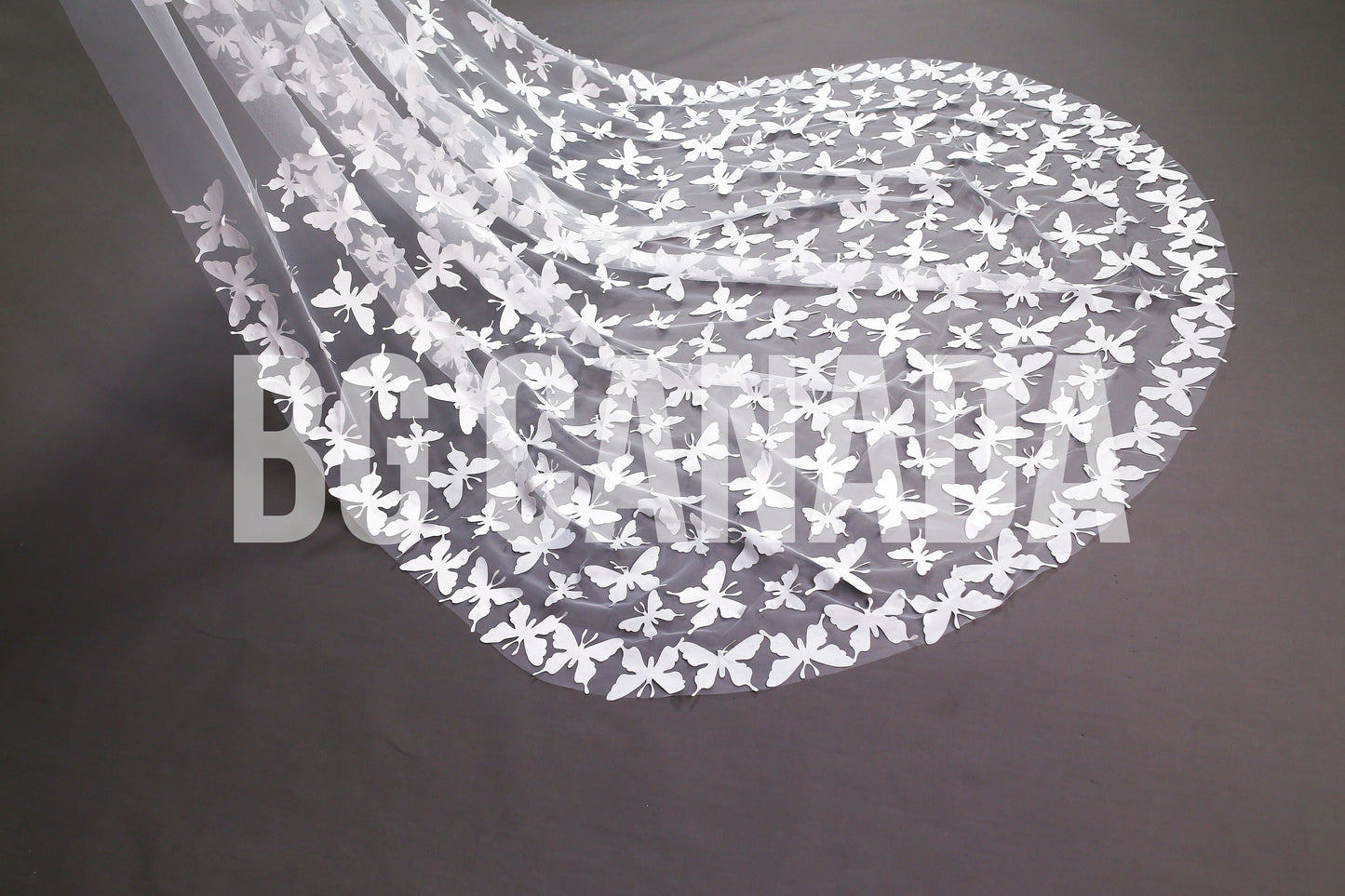 Butterfly Cathedral Length Wedding Veil - 300cm Long, Off-White Bridal Veil, BG Canada Exclusive, fairy tale wedding veil