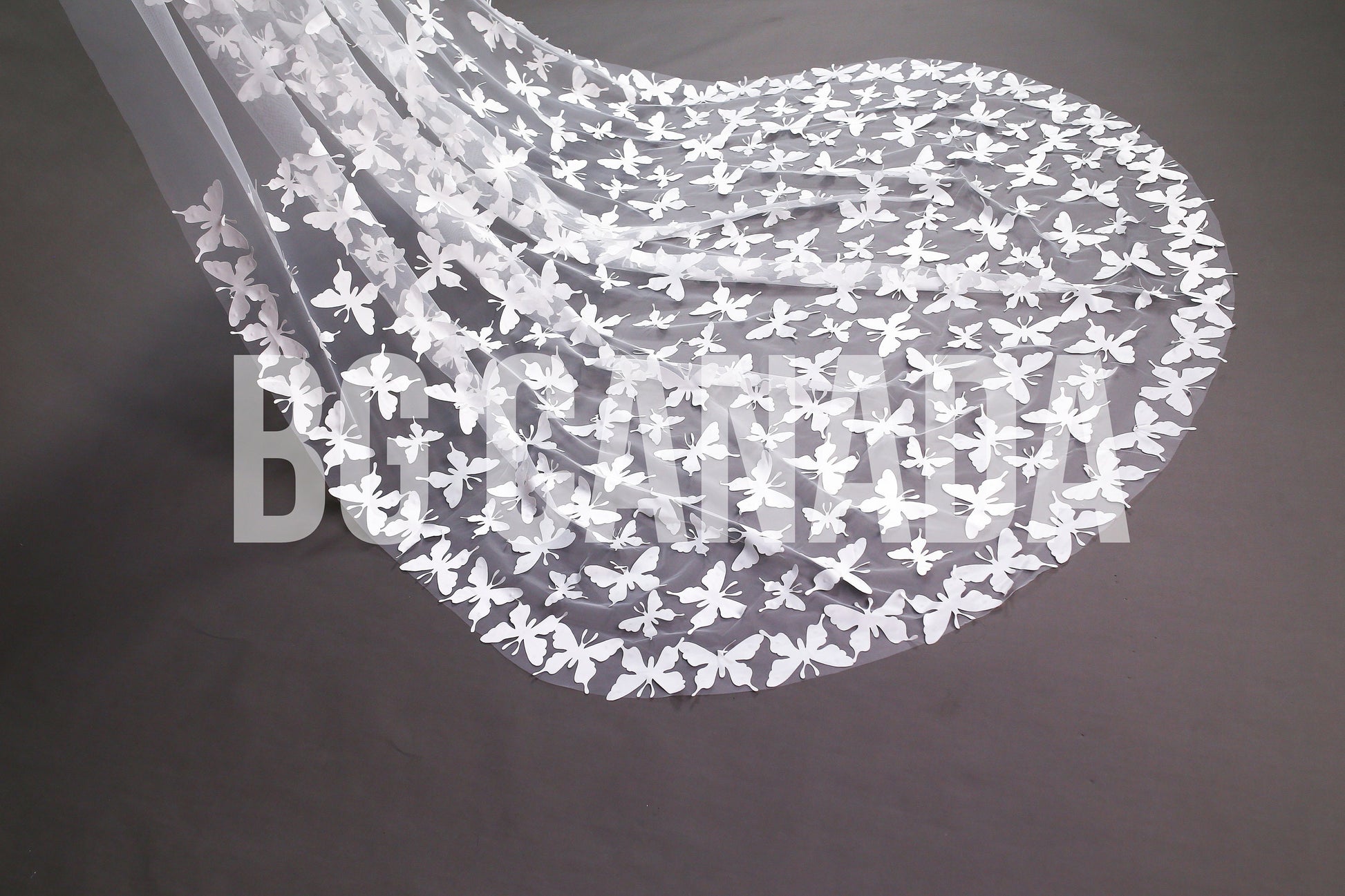 Butterfly Cathedral Length Wedding Veil - 300cm Long, Off-White Bridal Veil, BG Canada Exclusive, fairy tale wedding veil