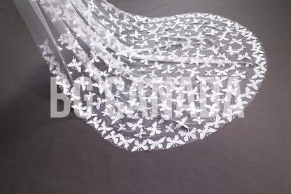 Butterfly Cathedral Length Wedding Veil - 300cm Long, Off-White Bridal Veil, BG Canada Exclusive, fairy tale wedding veil