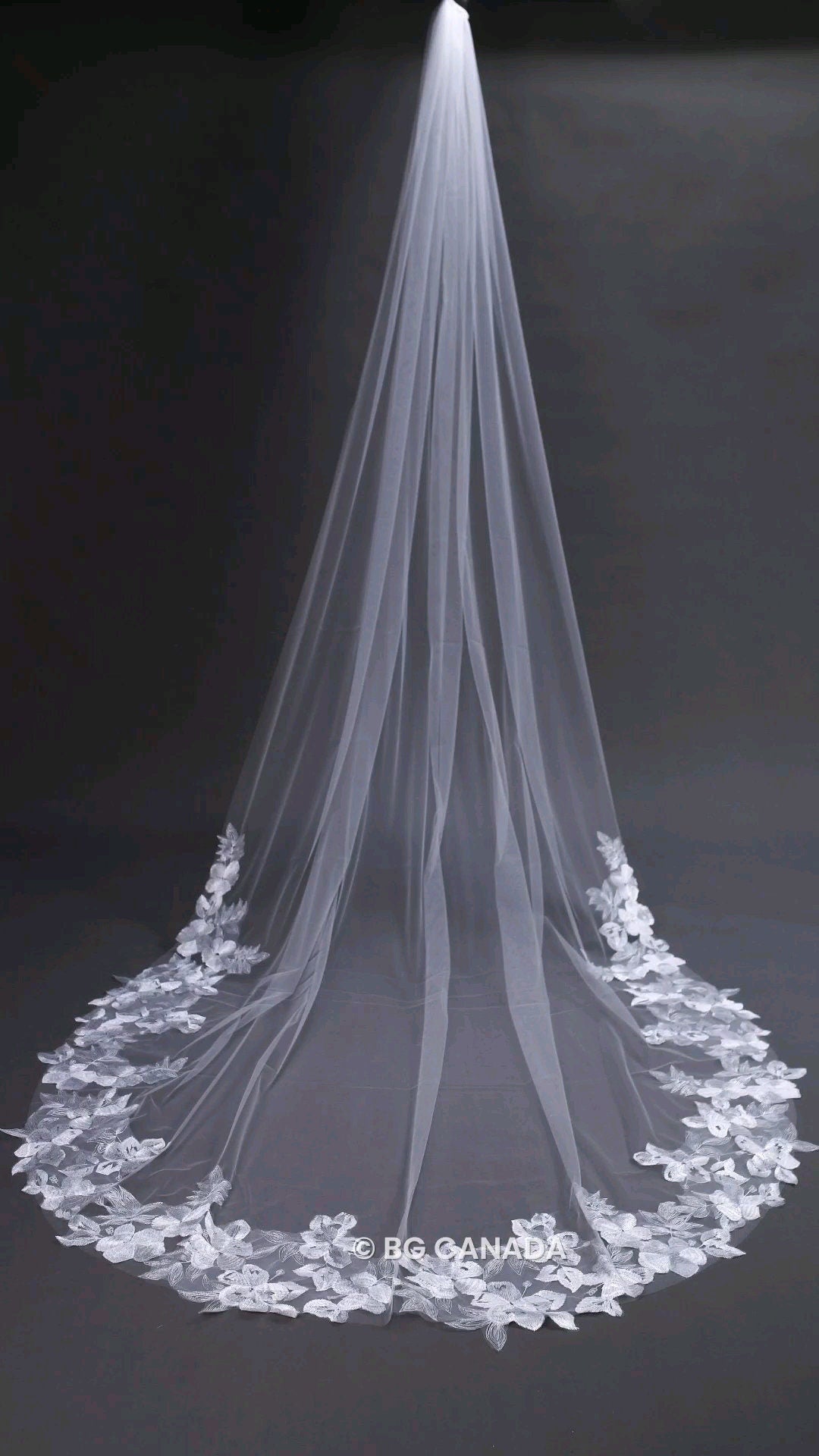 118inch veil floor length wedding veil floral edges veil Floral Lace Bridal Veil 300cm Elegant Wedding Veil