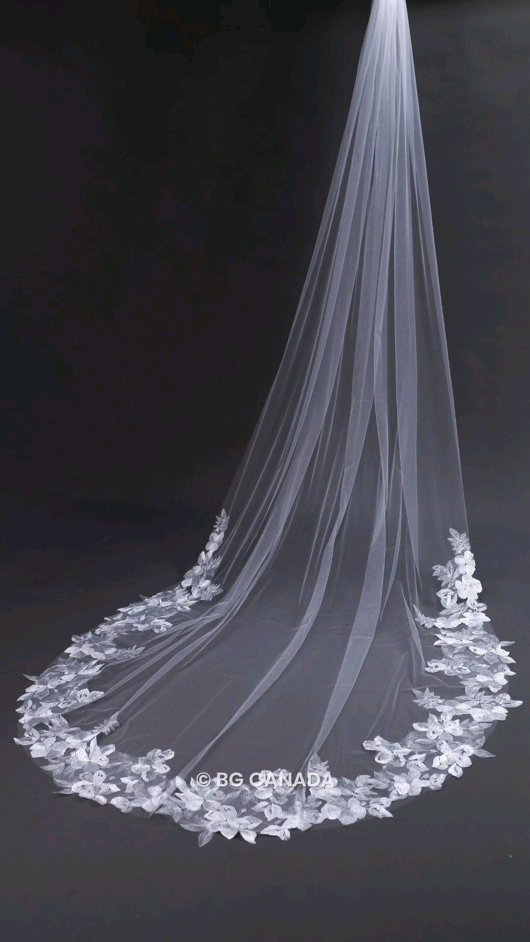 118inch veil floor length wedding veil floral edges veil Floral Lace Bridal Veil 300cm Elegant Wedding Veil