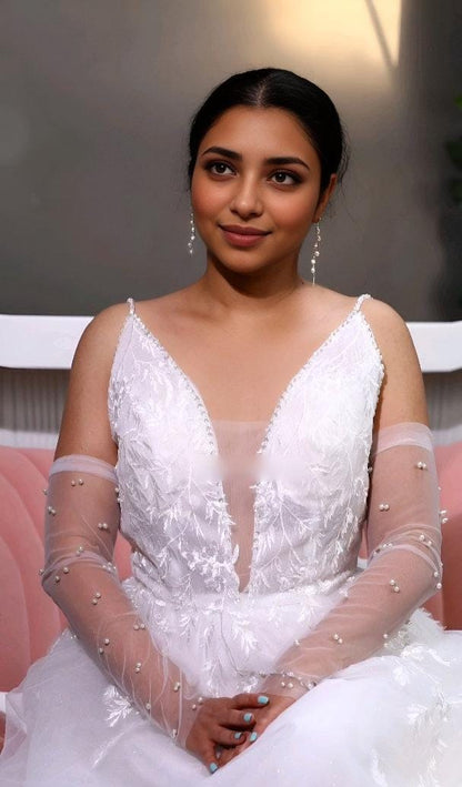 wedding glove detachable sleeves pearl bridal sleeve detachable bridal glove one size fits all gloves ivory wedding glove