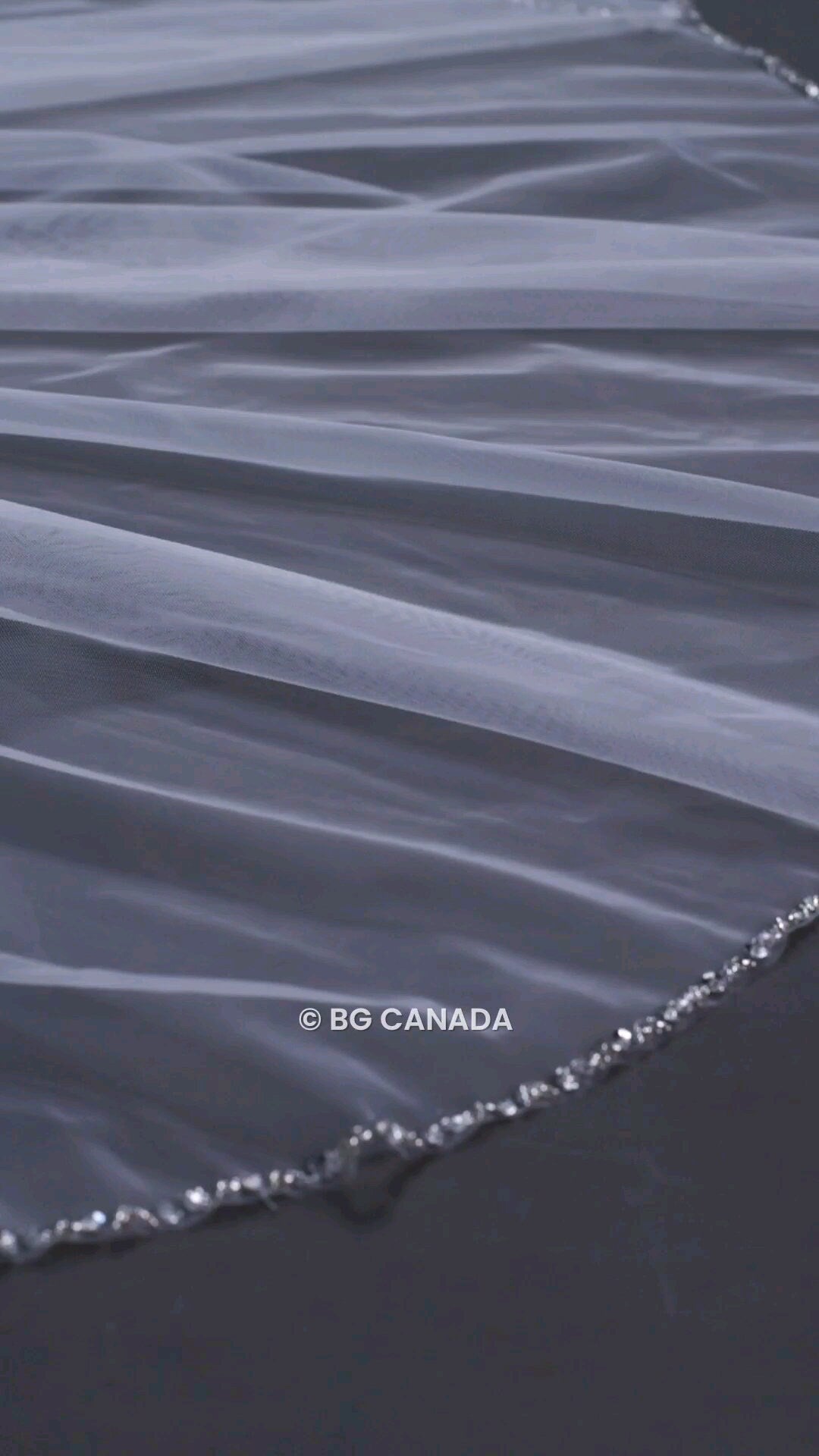 Sequin Edge Bridal Veil: Short Tulle Wedding Veil, Ivory