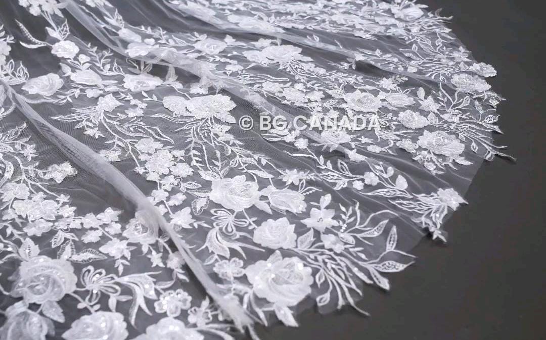 Wild floral veil Floral Lace Veil 3D Embroidery Wedding Veil luxury bridal veil statement veil