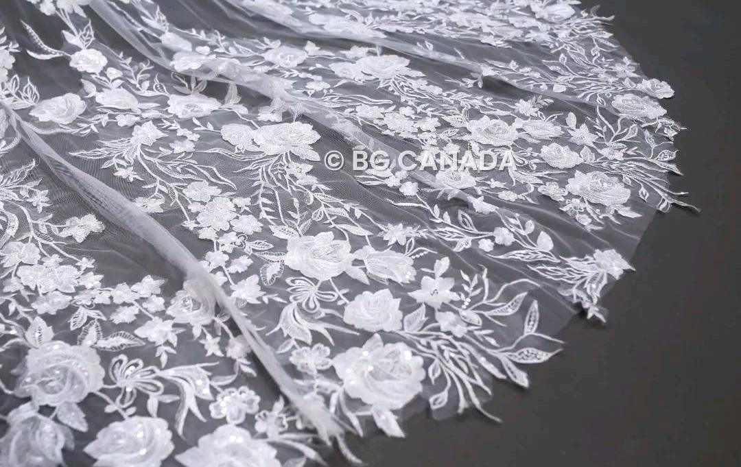 Wild floral veil Floral Lace Veil 3D Embroidery Wedding Veil luxury bridal veil statement veil